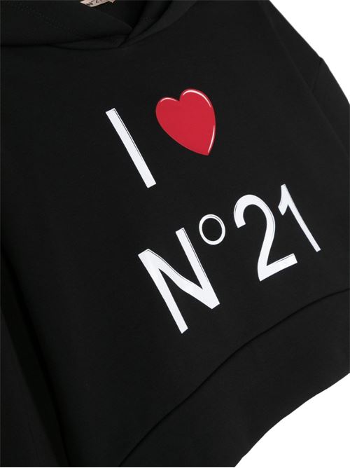 Felpa bambina con cappuccio N°21 Kids | N21792N01790N900